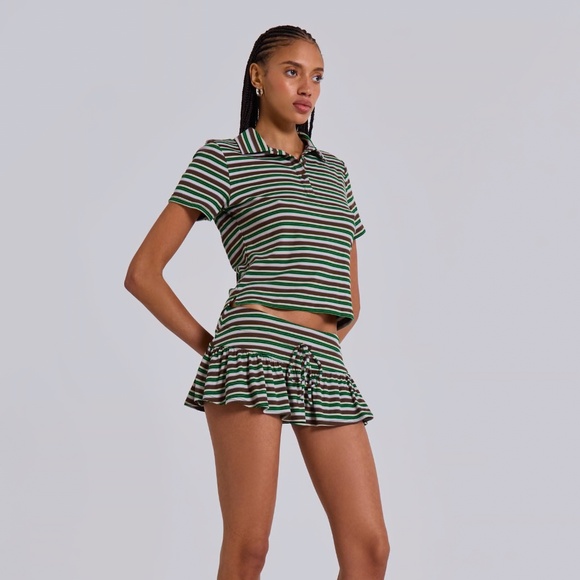 Jaded London Mila Stripe Polo Shirt UK 8/ US S - Picture 3 of 9